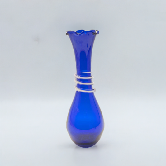 Blumenvase Spirale - blau