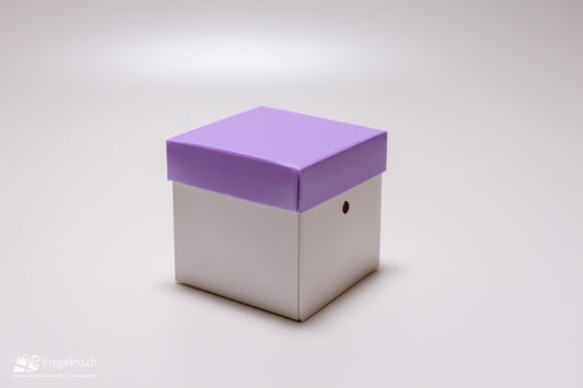 Geschenkbox mit Deckel lila (62x62x62)