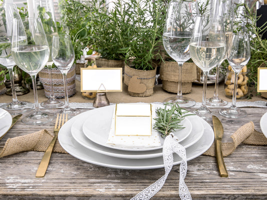 Faltschachtel weiss mit Goldrand (10 Stk.)