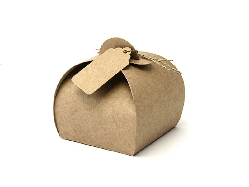 Geschenkbox Kraftpapier mit Anhänger (10 Stk.)